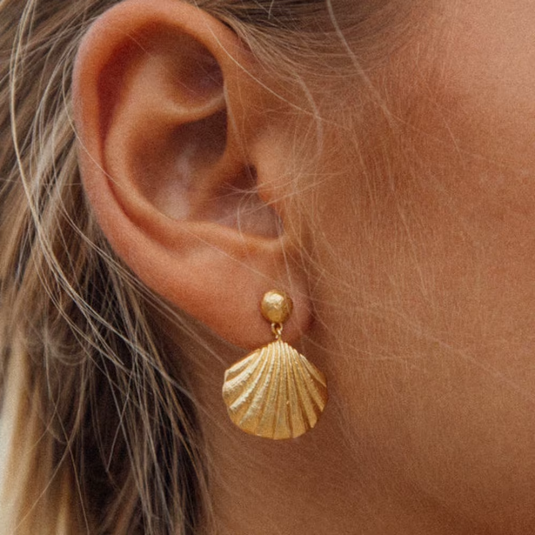 Ocean Schell Gold Drop Earrings