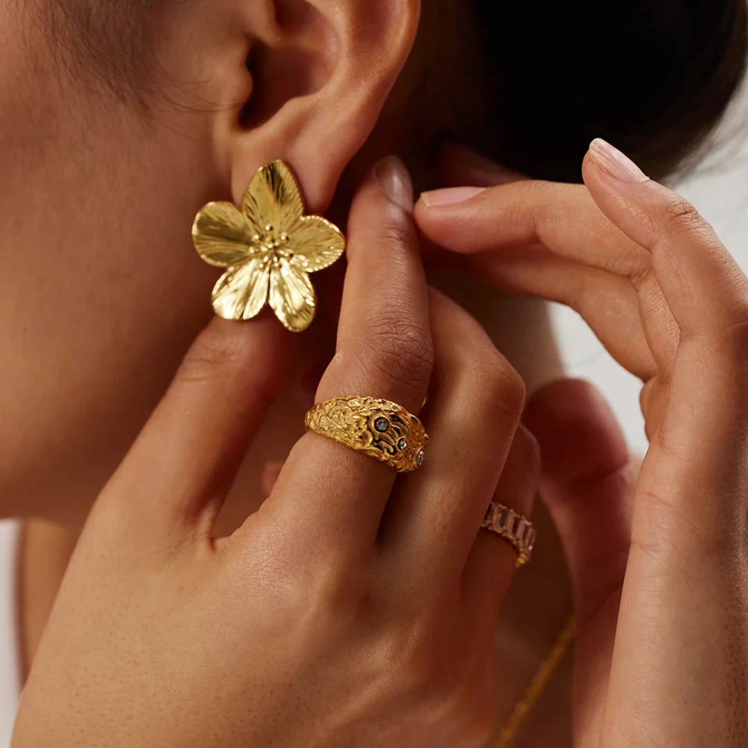 Orabella 18k Gold Blossom Earrings