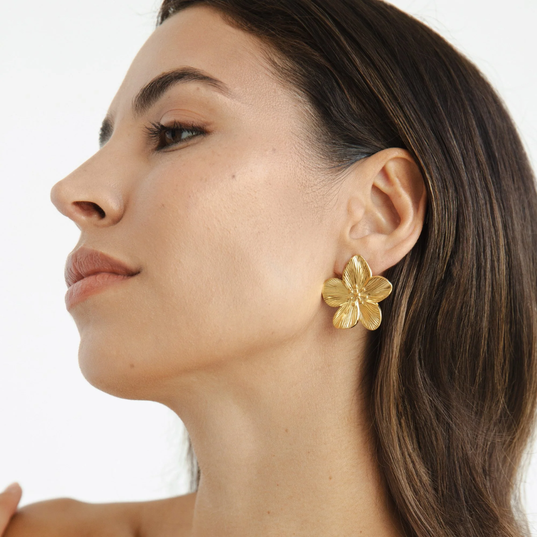 Orabella 18k Gold Blossom Earrings